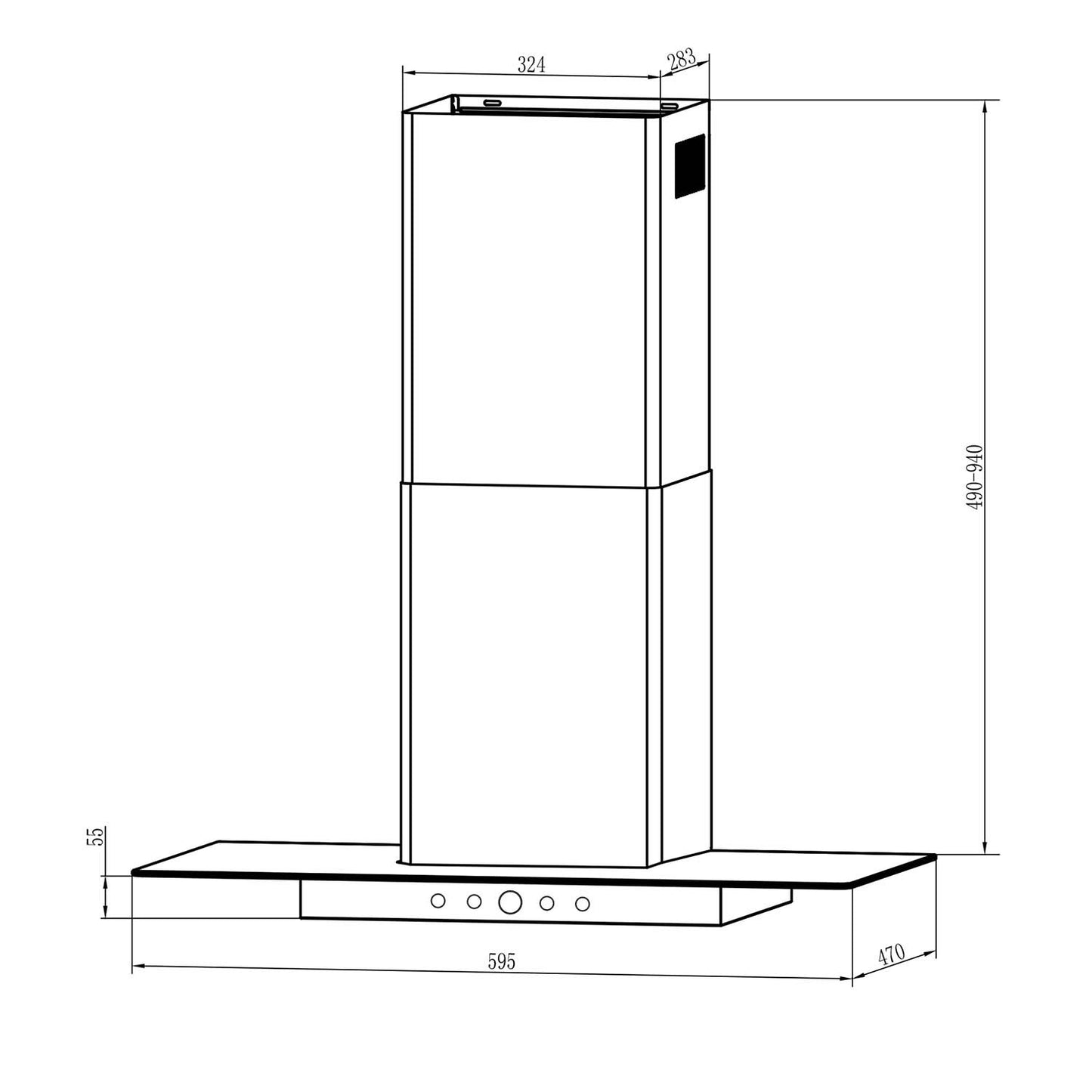 Kitchen hood 60 cm Black Berdsen BT-217