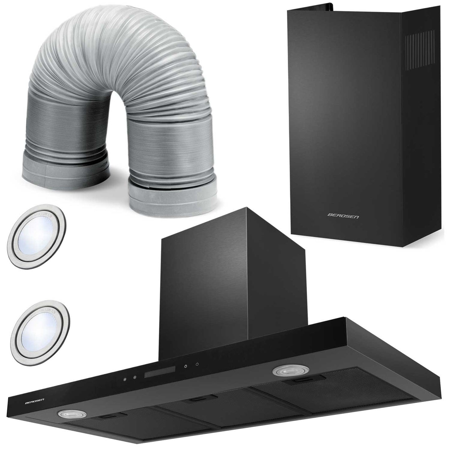 Kitchen hood 90 cm Black Berdsen BE-90S