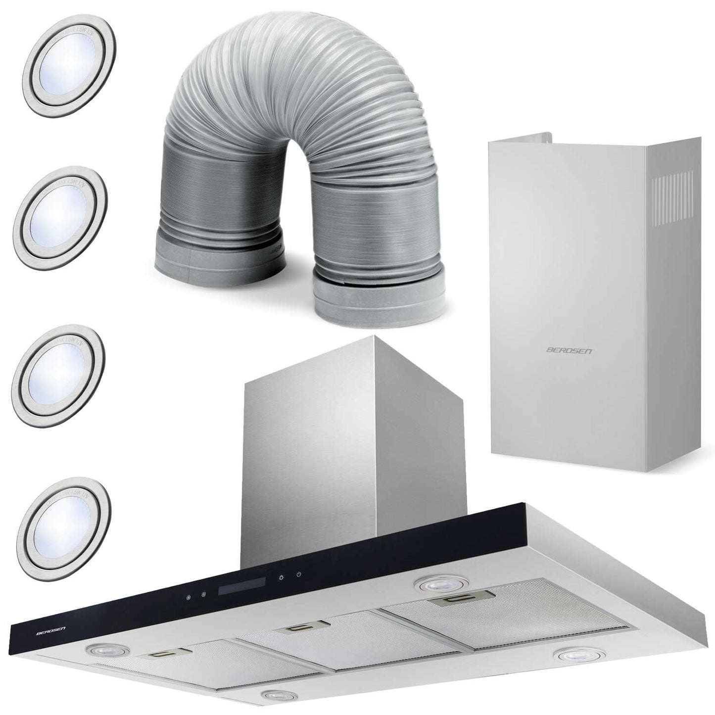Kitchen hood 90 cm Inox Berdsen BE-90E