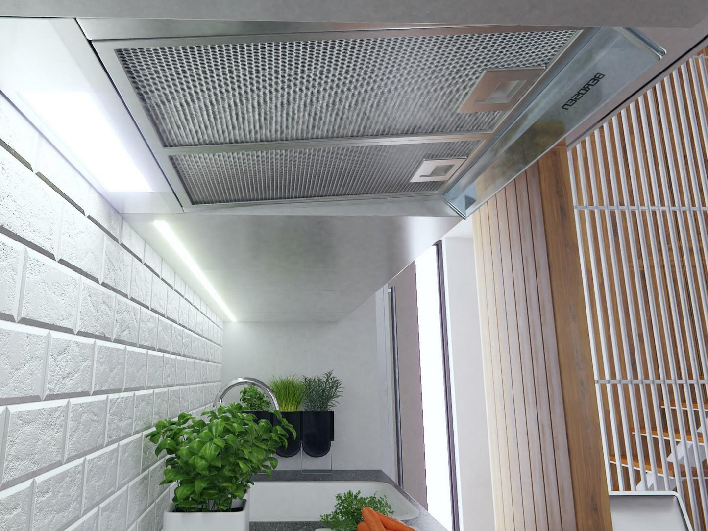Kitchen hood for Base Cabinet - 50 cm Berdsen BE-10-A Stainless Steel