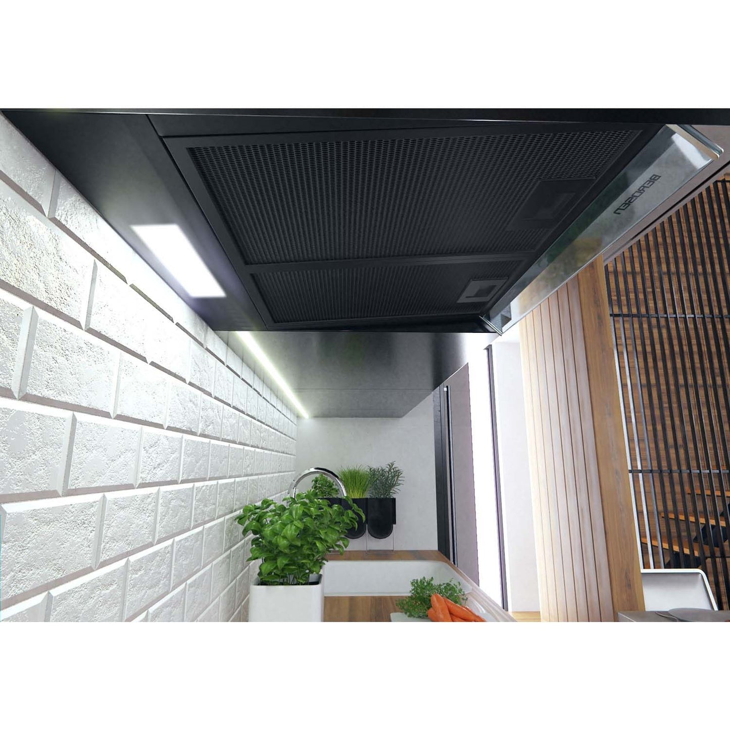 Under-Cabinet Kitchen Hood, 60cm, Black, Stainless Steel