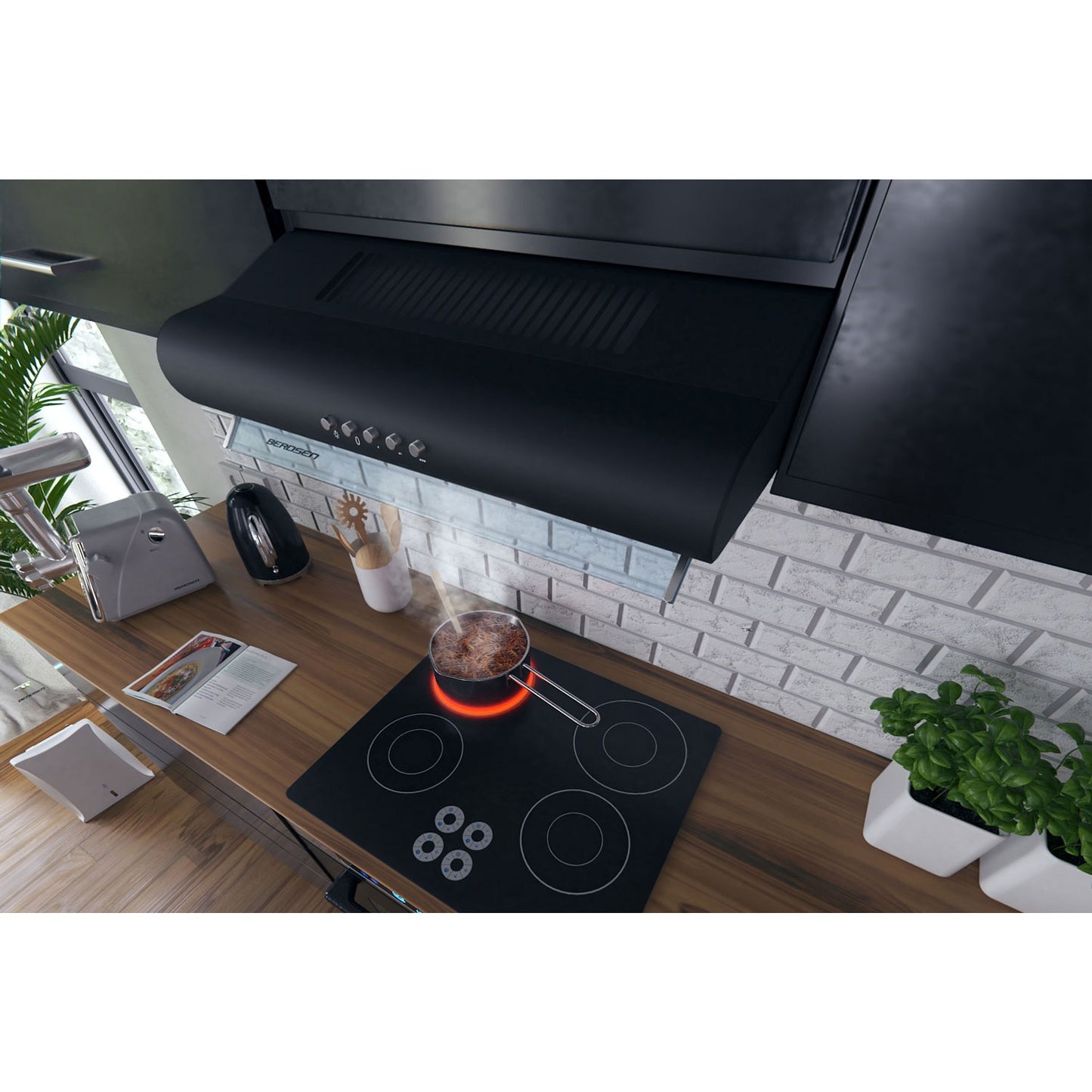 Kitchen hood for base cabinets - 50 cm Berdsen BE-10-A black
