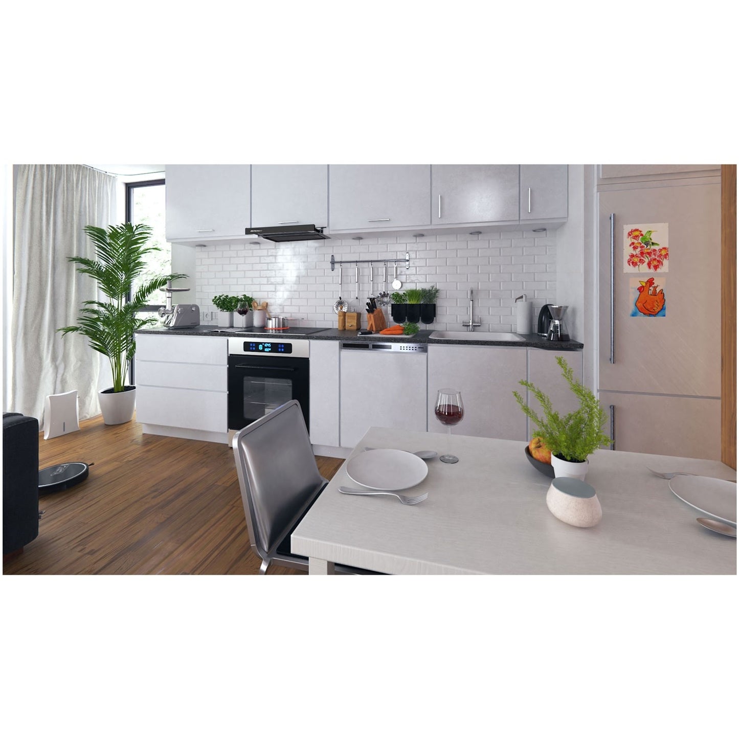 Kitchen hood for base cabinets - 60 cm Berdsen BE-60-LW black