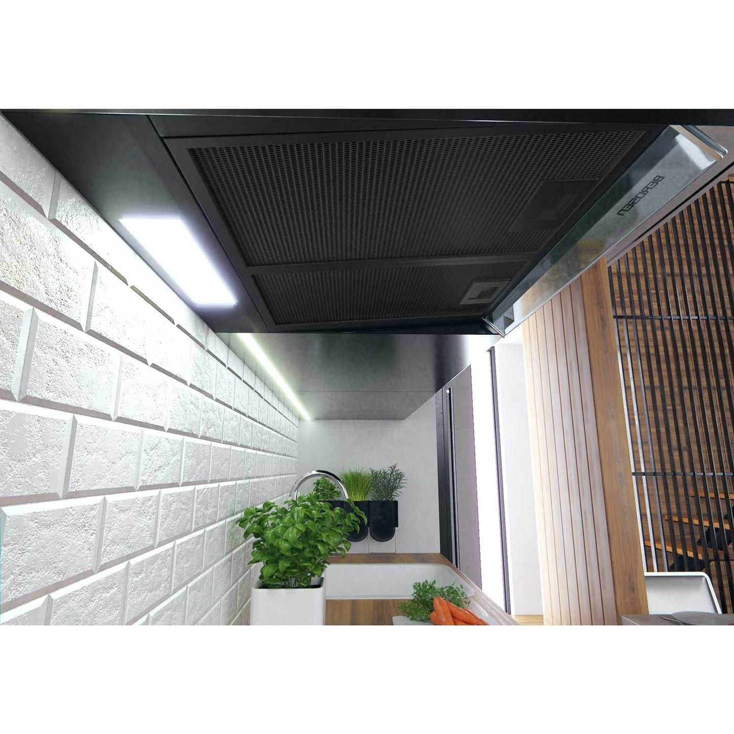 Kitchen hood for under cabinets - 60 cm Berdsen BE-10-A black