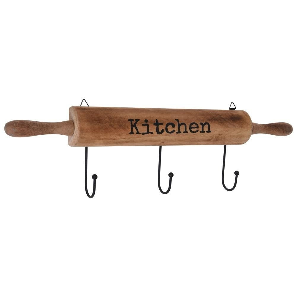 Kitchen hook with 3 hooks in roll form for kitchen utensils