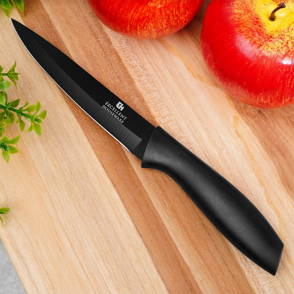 Kitchen knife steel black 23 cm