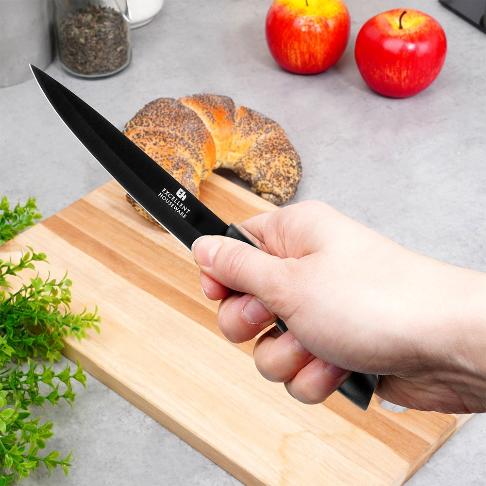 Kitchen knife steel black 23 cm