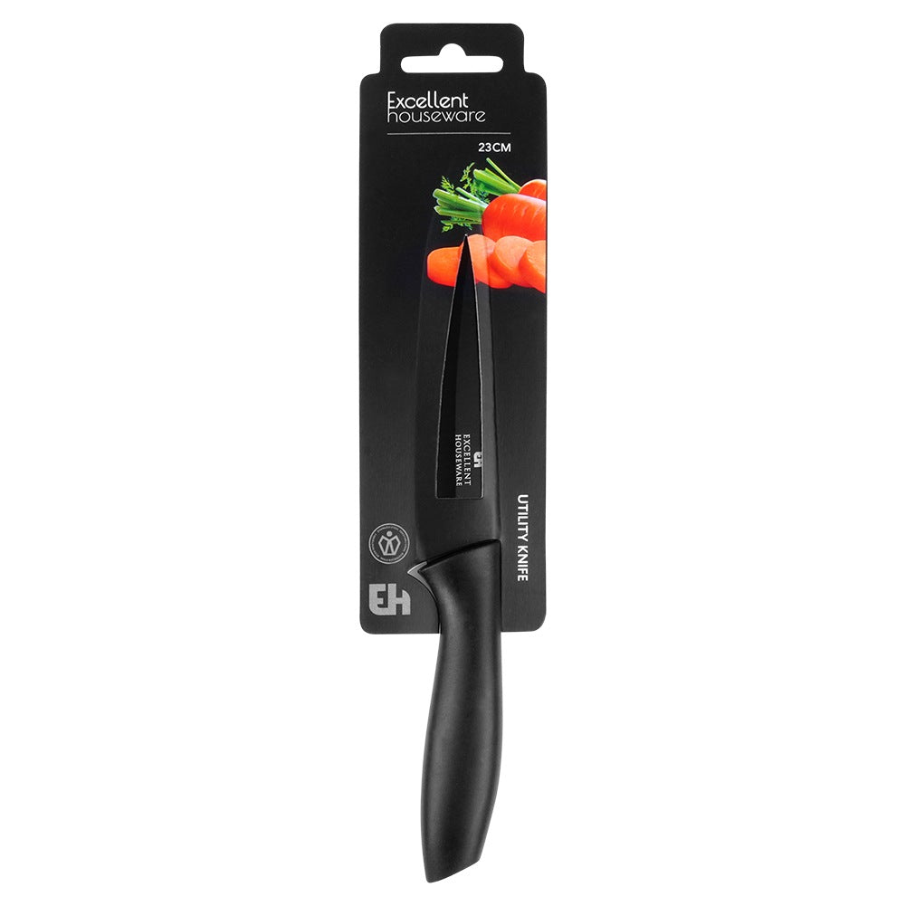 Kitchen knife steel black 23 cm