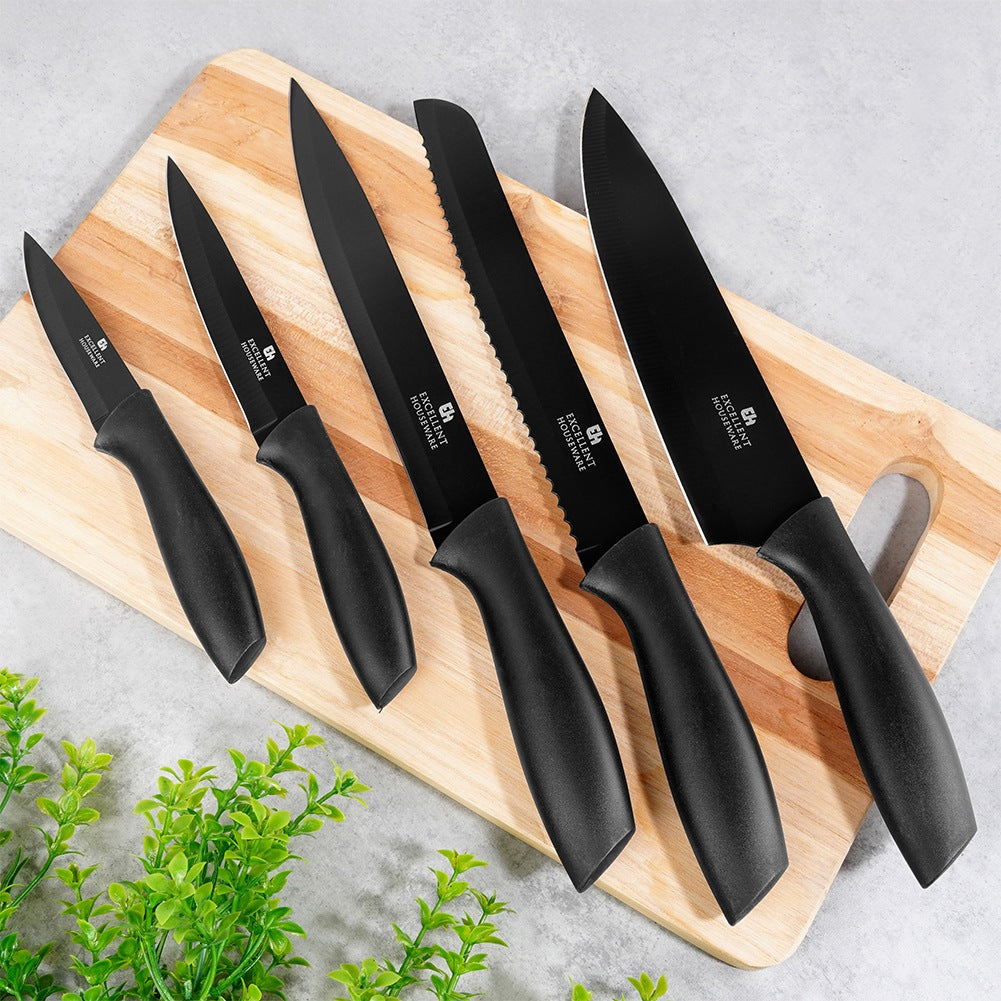 Kitchen knife steel black 23 cm