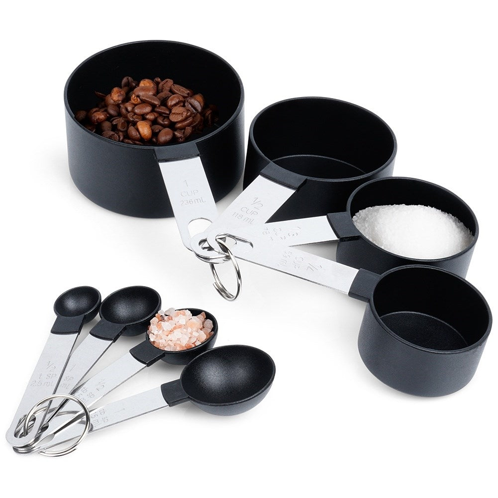 Kitchen measuring set: 4 measuring spoons & 4 measuring cups for easy measuring