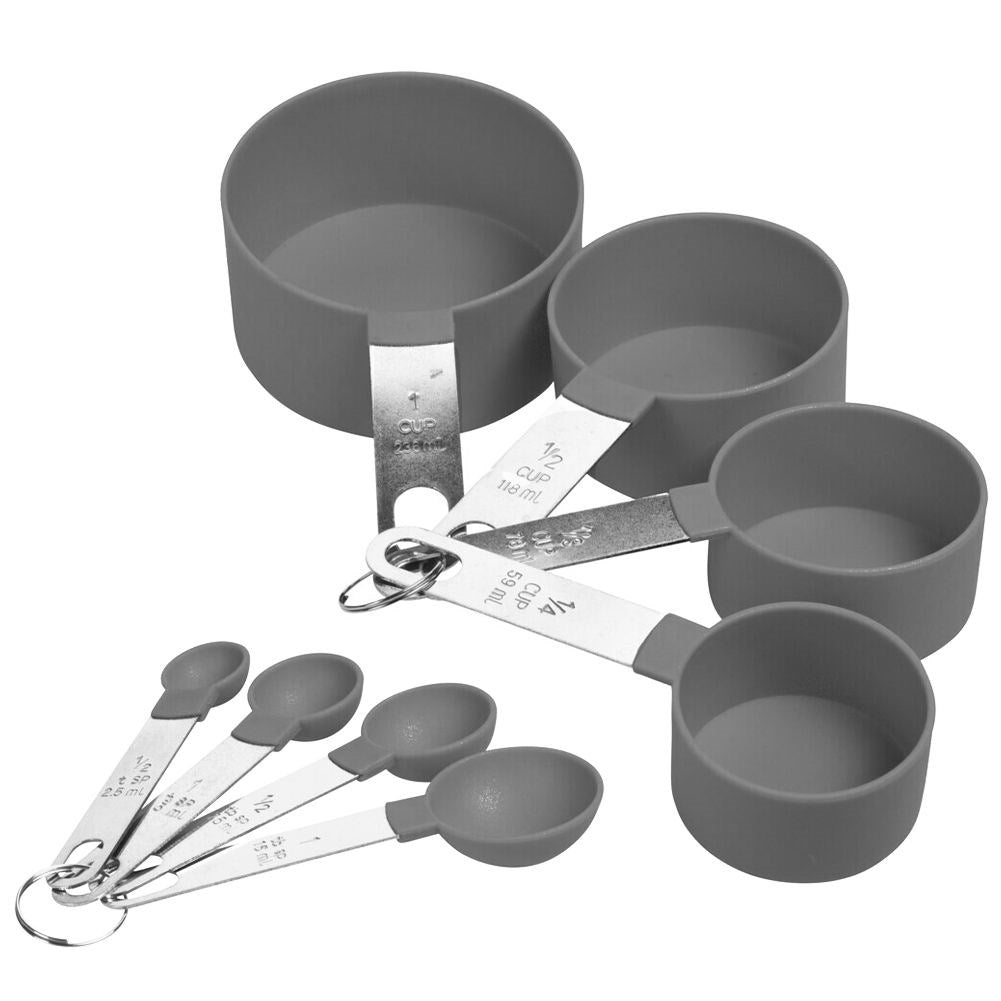 Kitchen measuring set: 4 measuring spoons & 4 measuring cups for easy measuring