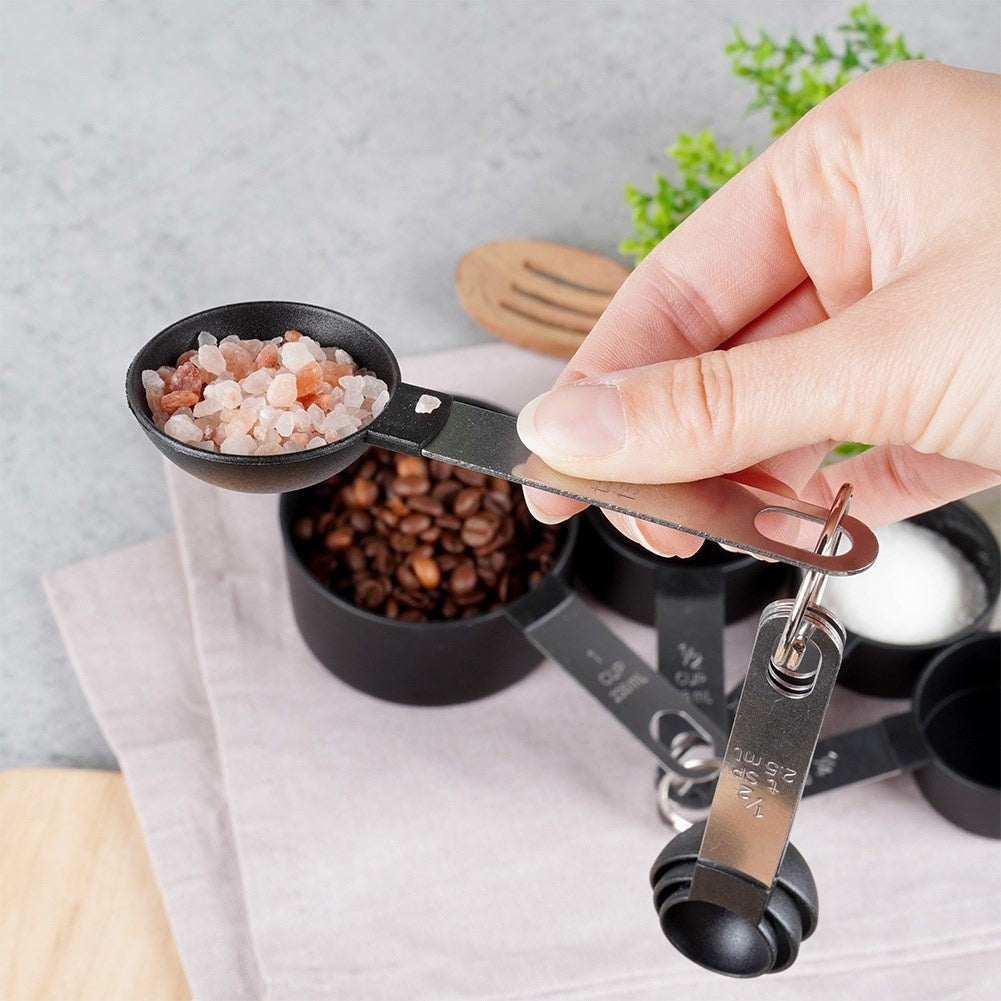 Kitchen measuring set: 4 measuring spoons & 4 measuring cups for easy measuring