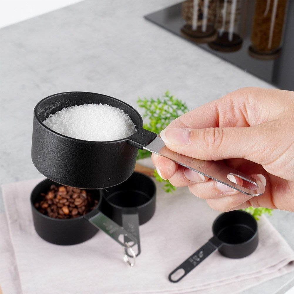 Kitchen measuring set: 4 measuring spoons & 4 measuring cups for easy measuring