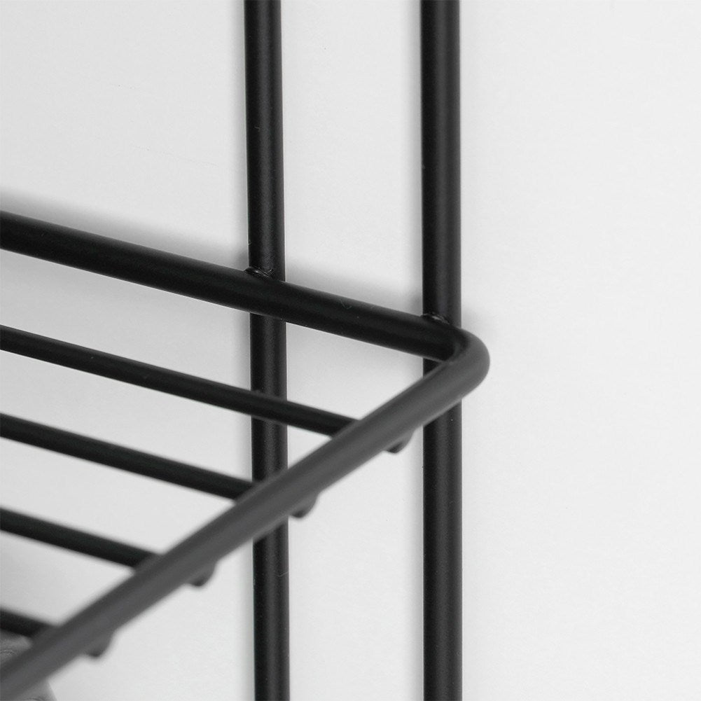 Kitchen metal shelf black, three levels, corner construction