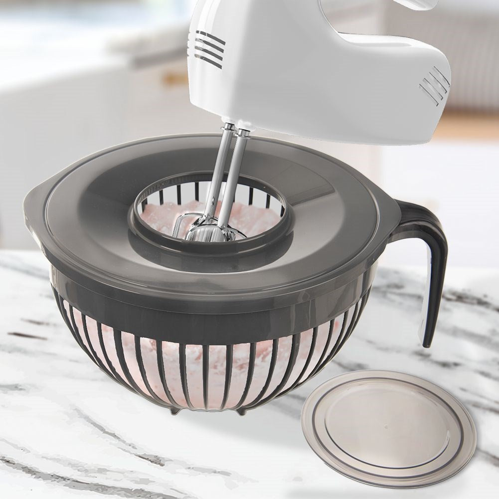 Kitchen mixing bowl with lid measuring cup GREY 3 l