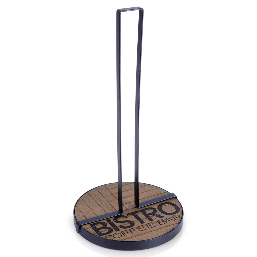 Kitchen rack for Paper Towels in Black Metal and MDF