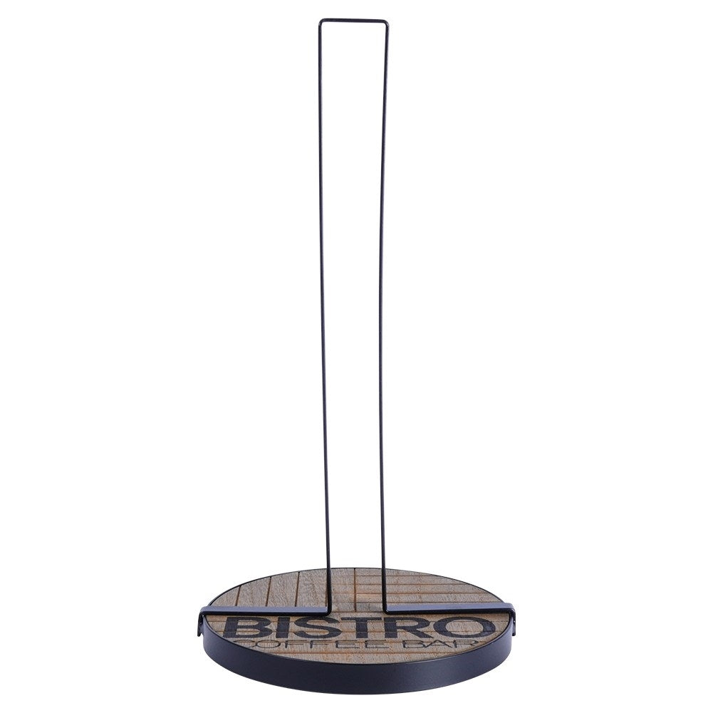 Kitchen rack for Paper Towels in Black Metal and MDF