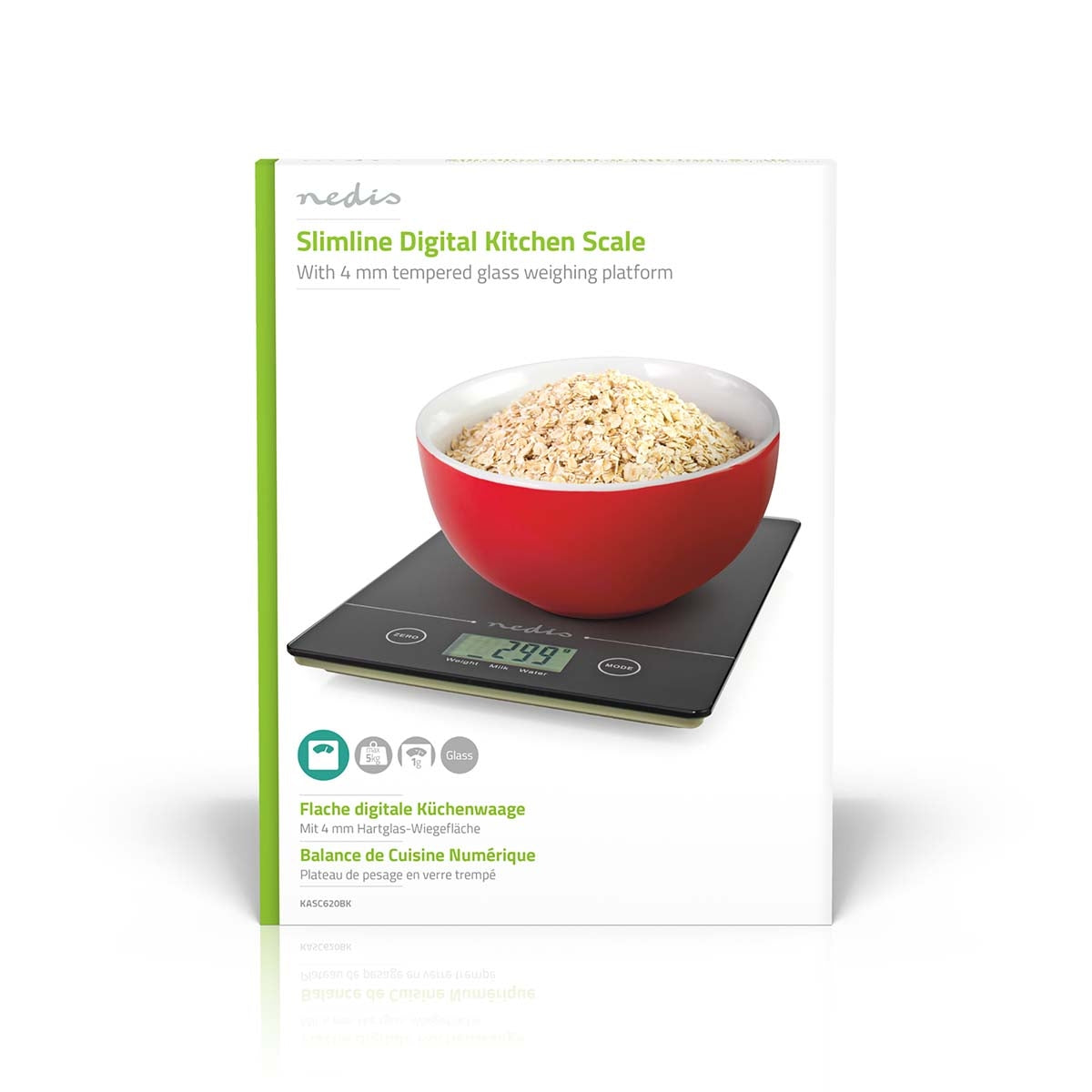 Kitchen scale | Digital | Glass / Plastic | CR 2032 Battery | Black