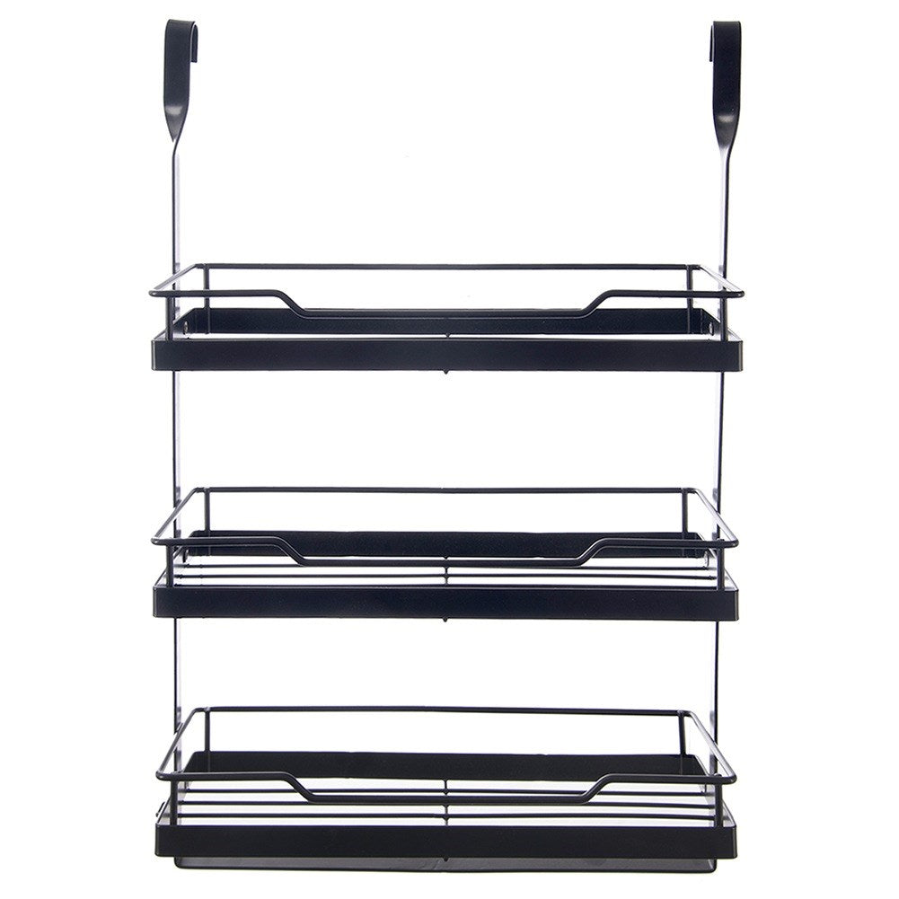Kitchen shelf hung on a rail, metal, black, RADKA, 32x11x46 cm