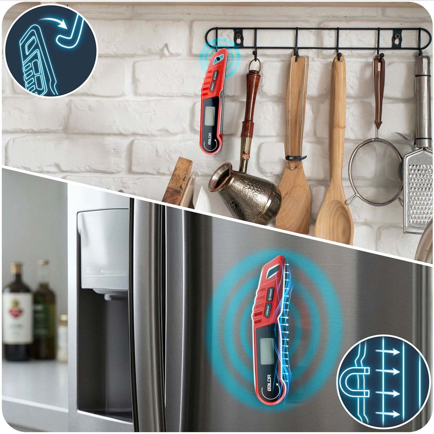 Kitchen thermometer for meat, pin probe, Baldr BD-130