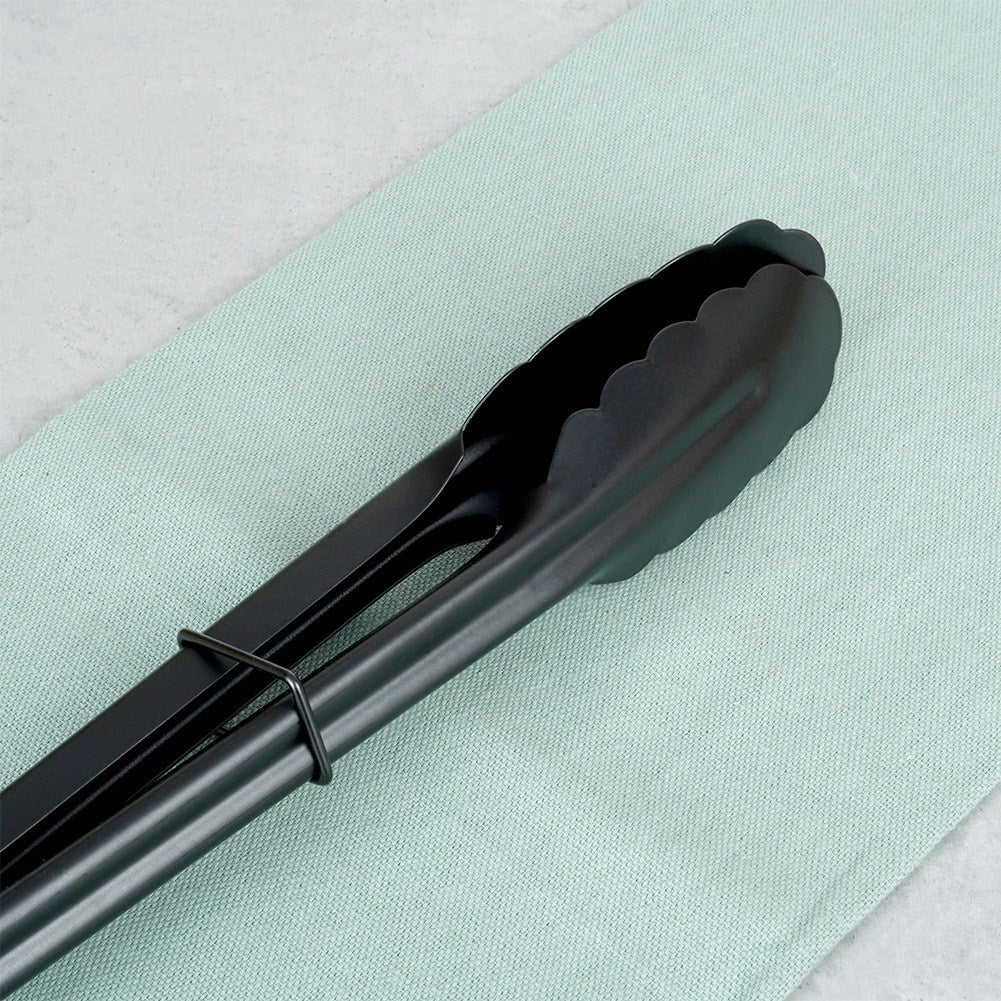 Kitchen tongs steel black 31 cm