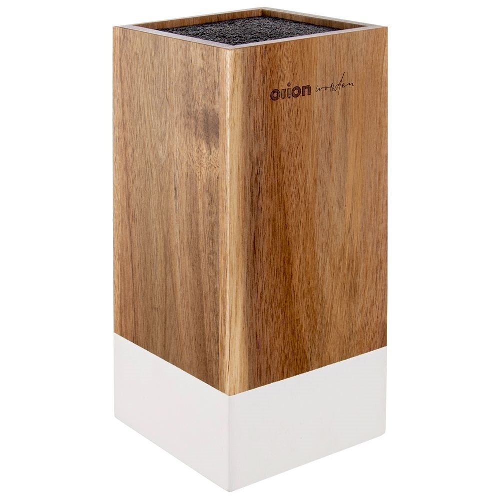 Knife rack in acacia wood with black brush for protection