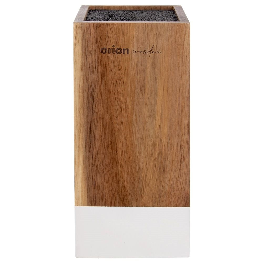 Knife rack in acacia wood with black brush for protection