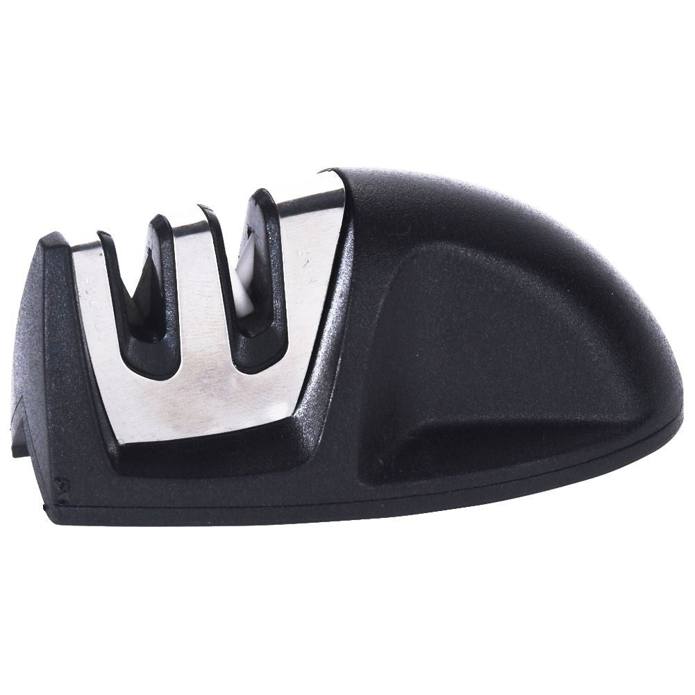 Knife sharpener with carbon and ceramic head for stainless steel
