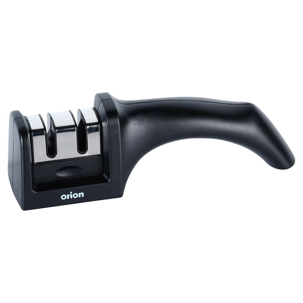Knife sharpener with carbon and ceramic head for stainless steel knives