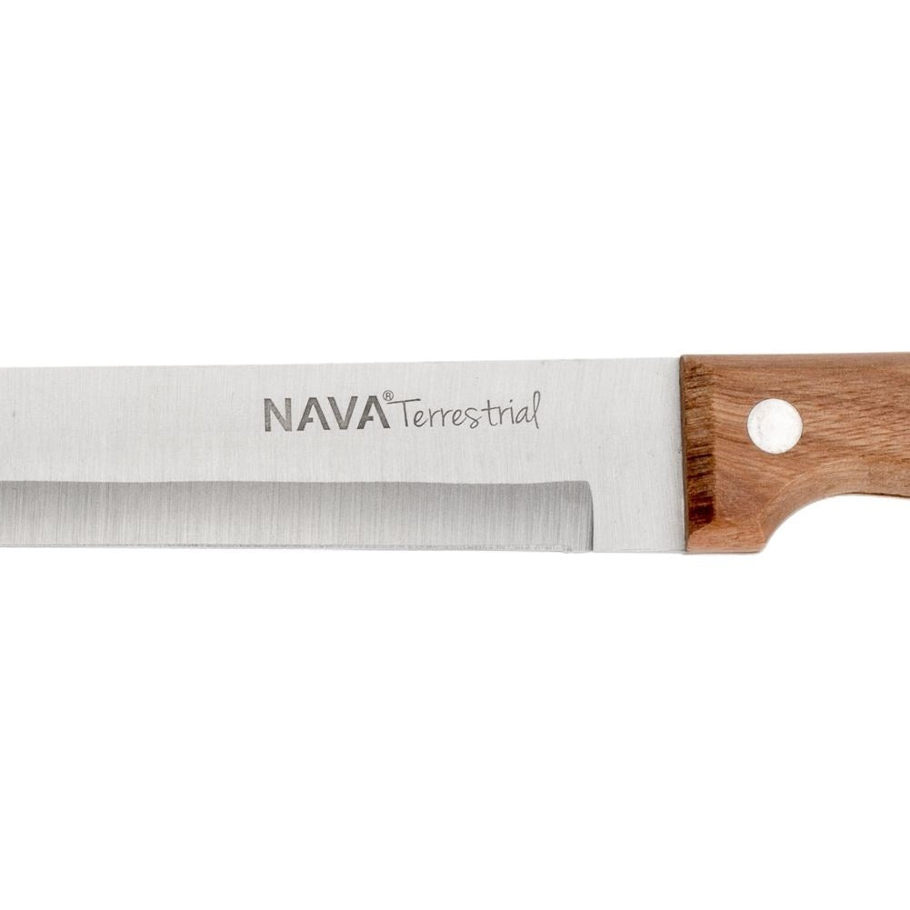 Knife with 24 cm stainless steel blade and wooden handle