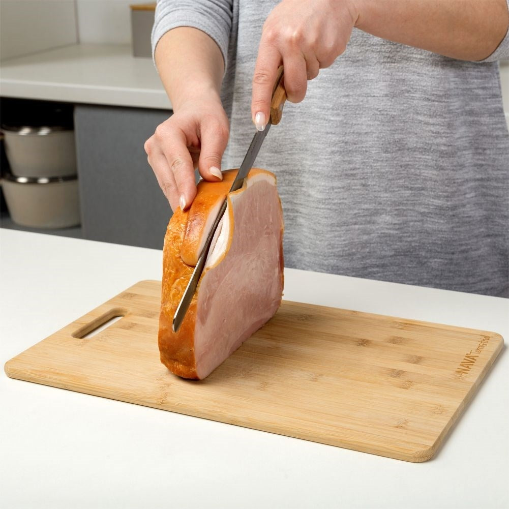 Knife with 24 cm stainless steel blade and wooden handle