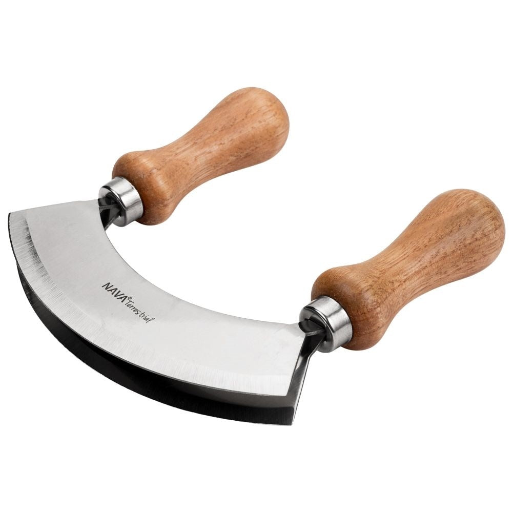 Knife with Double Blade for Easy Chopping of Vegetables