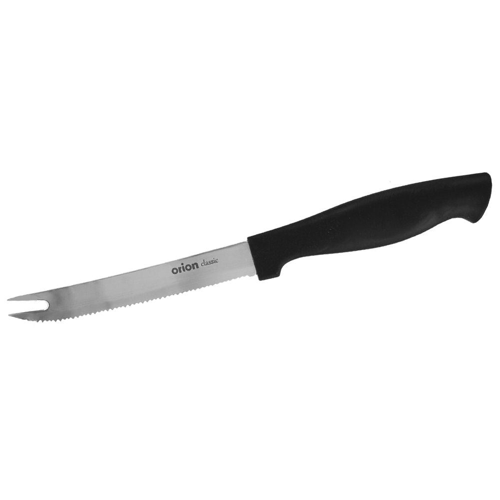 Knife with Serrated Stainless Steel Blade and Black Handle