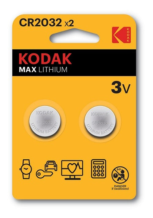 Kodak Max Lithium Button cell battery, CR2032, 3V - 2-pack