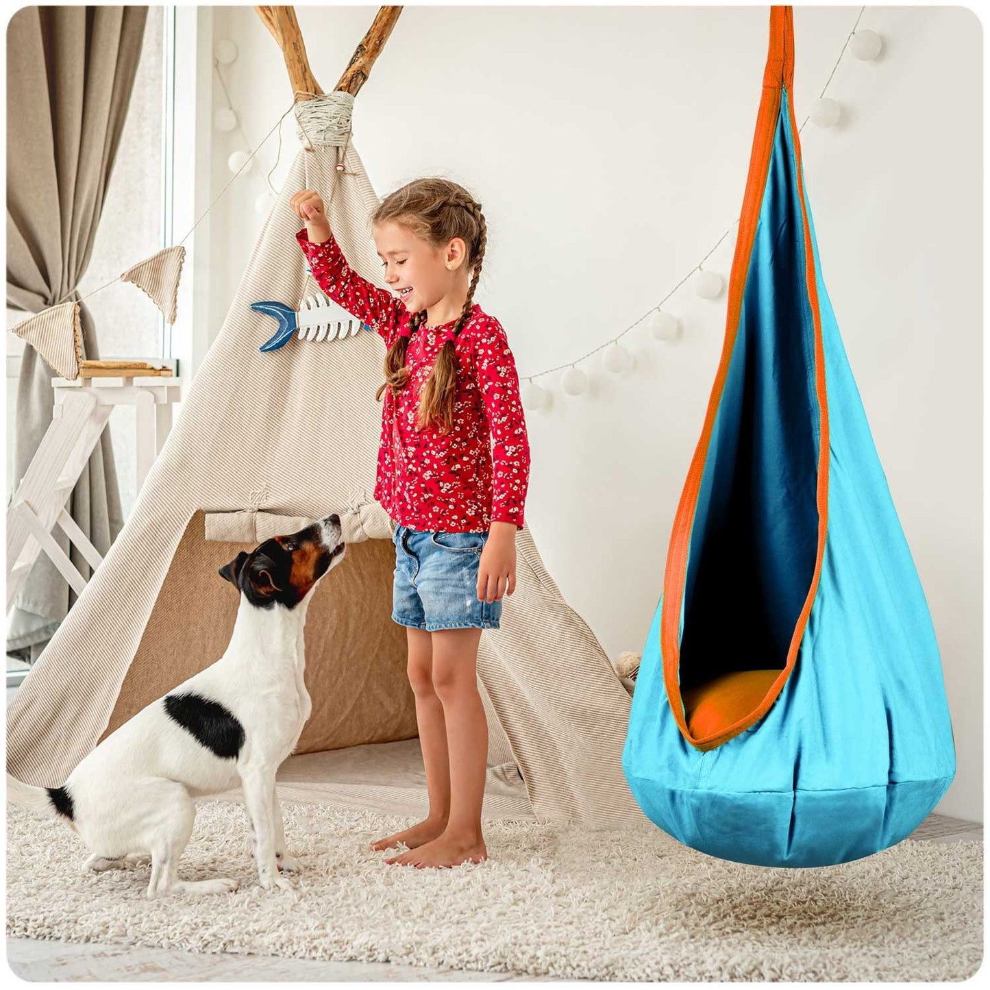 Kokon hanging chair Neo-Sport turquoise