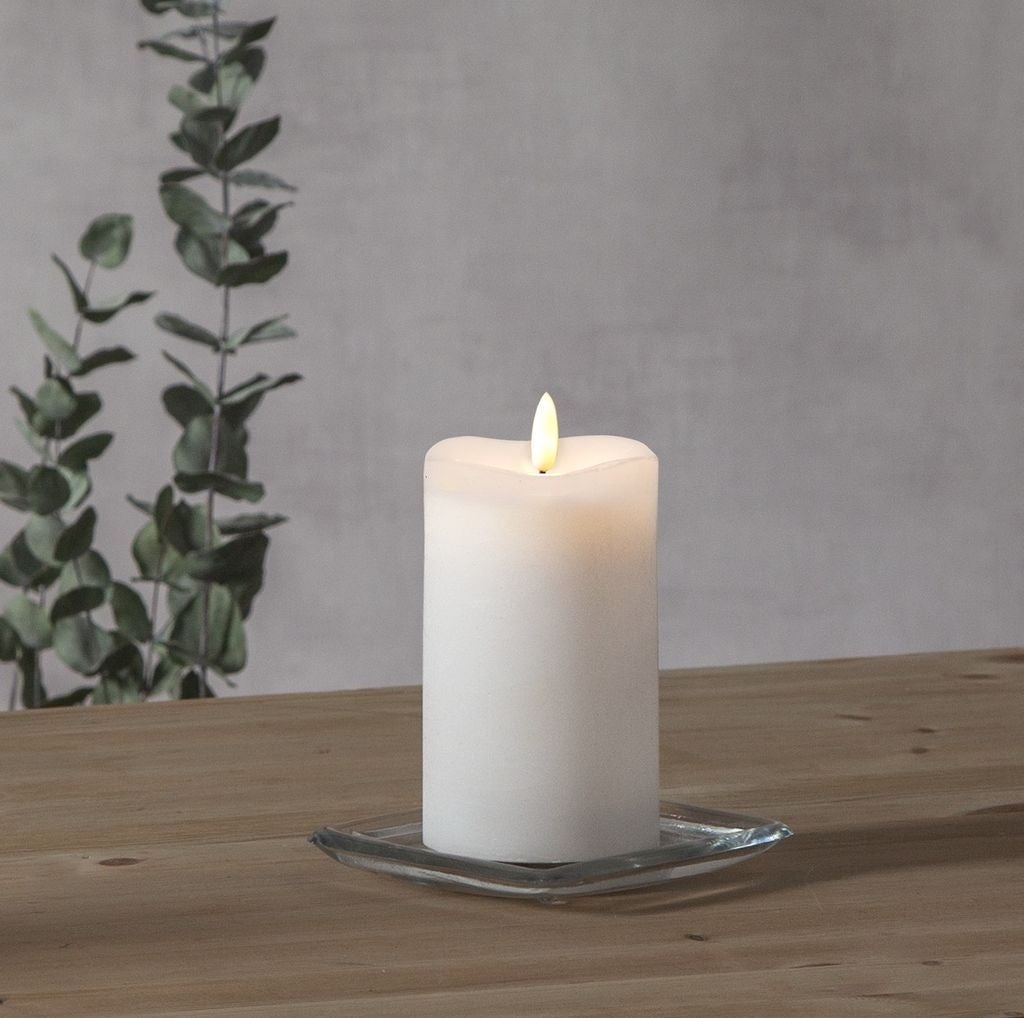 LED BLOCK LIGHT FLAME / 14 cm / Battery / Timer / indoor/outdoor use / IP20