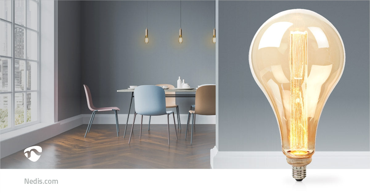 LED Bulb E27 | PS165 | 3.5 W| 120 lm | 1800 K| Dimmable | With gold finish | Retro Style | 1 pc.