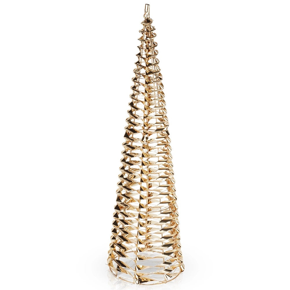 LED Christmas Cone Tree, Gold, 60 cm, Timer Function