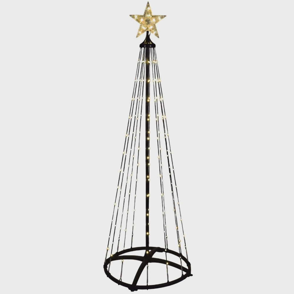 LED Christmas Cone Tree with Star, 150 cm, Outdoor Use