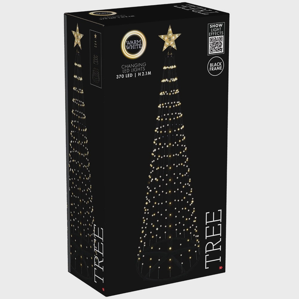 LED Cone Christmas Tree, Outdoor, 370 Lights, 210 cm