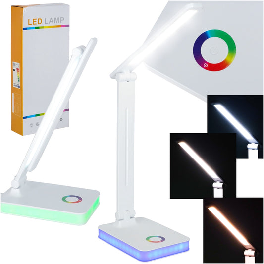 LED Desk Lamp, USB Powered, Touch Control, RGB Base