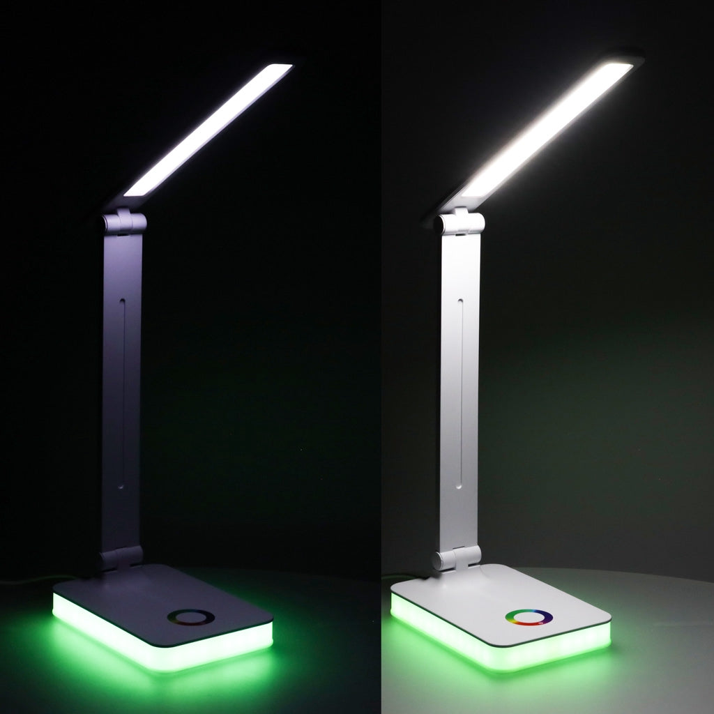 LED Desk Lamp, USB Powered, Touch Control, RGB Base