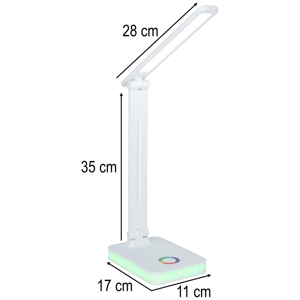 LED Desk Lamp, USB Powered, Touch Control, RGB Base