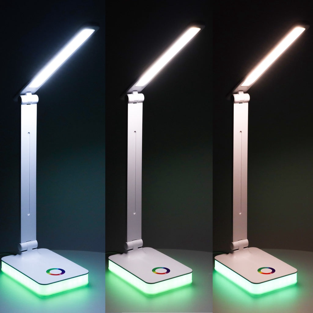 LED Desk Lamp, USB Powered, Touch Control, RGB Base