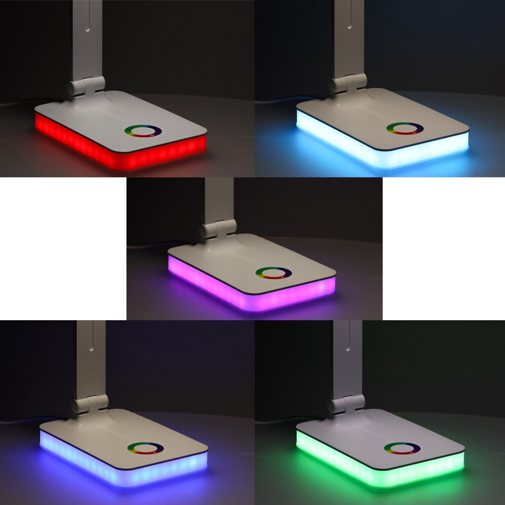 LED Desk Lamp, USB Powered, Touch Control, RGB Base
