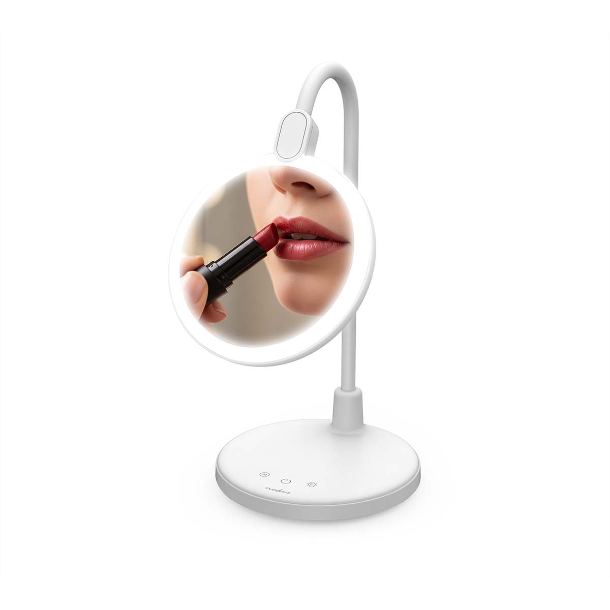 LED Desk Lamp with Mirror, Dimmable, 3 Modes, Rechargeable
