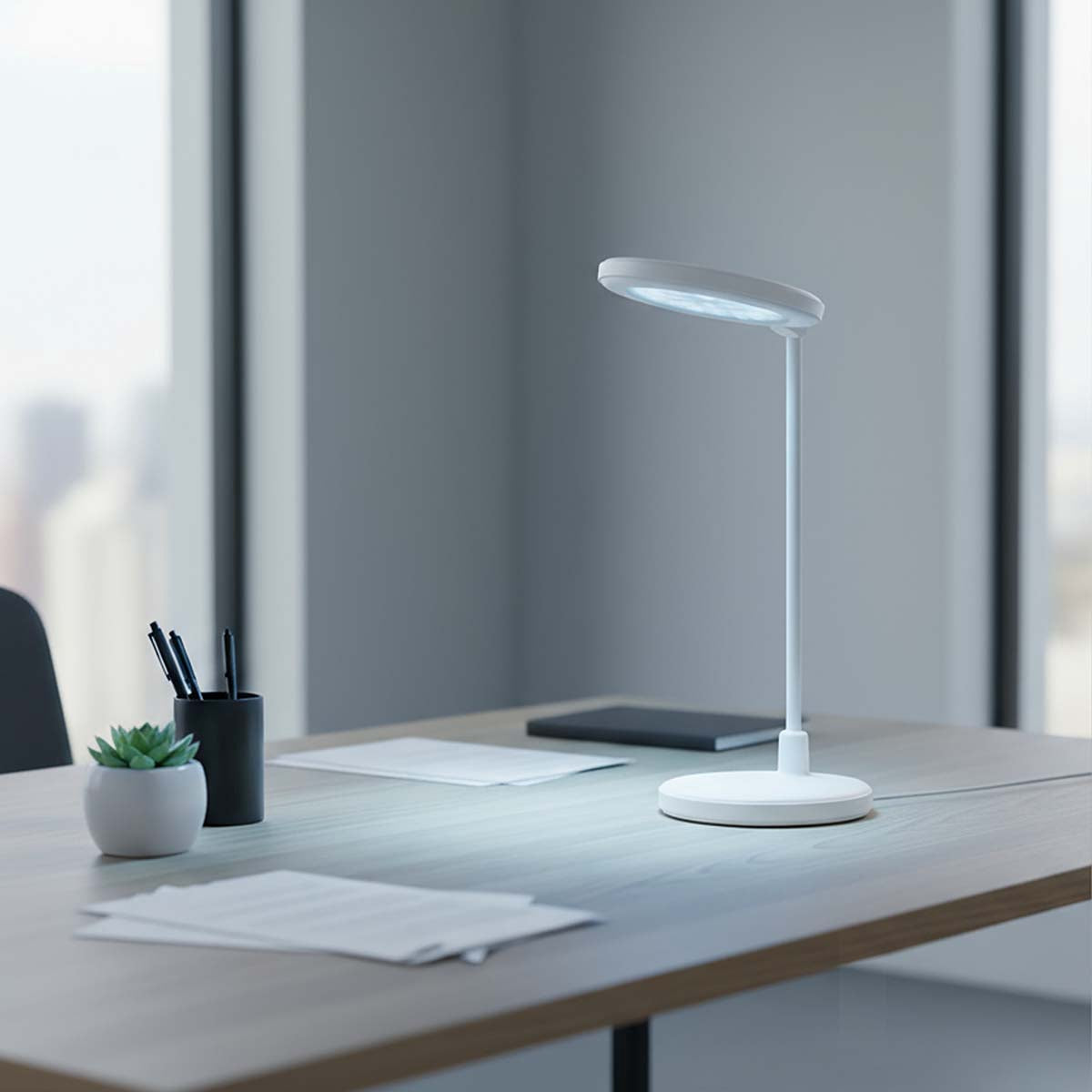 LED Desk Lamp with Mirror, Dimmable, 3 Modes, Rechargeable