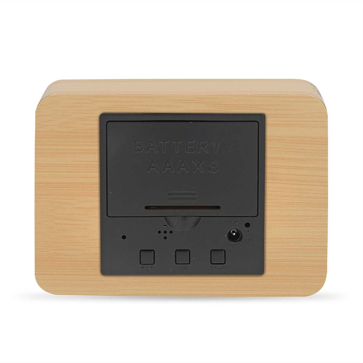 LED Digital Desk Alarm Clock, Wood, Snooze & Temp Display