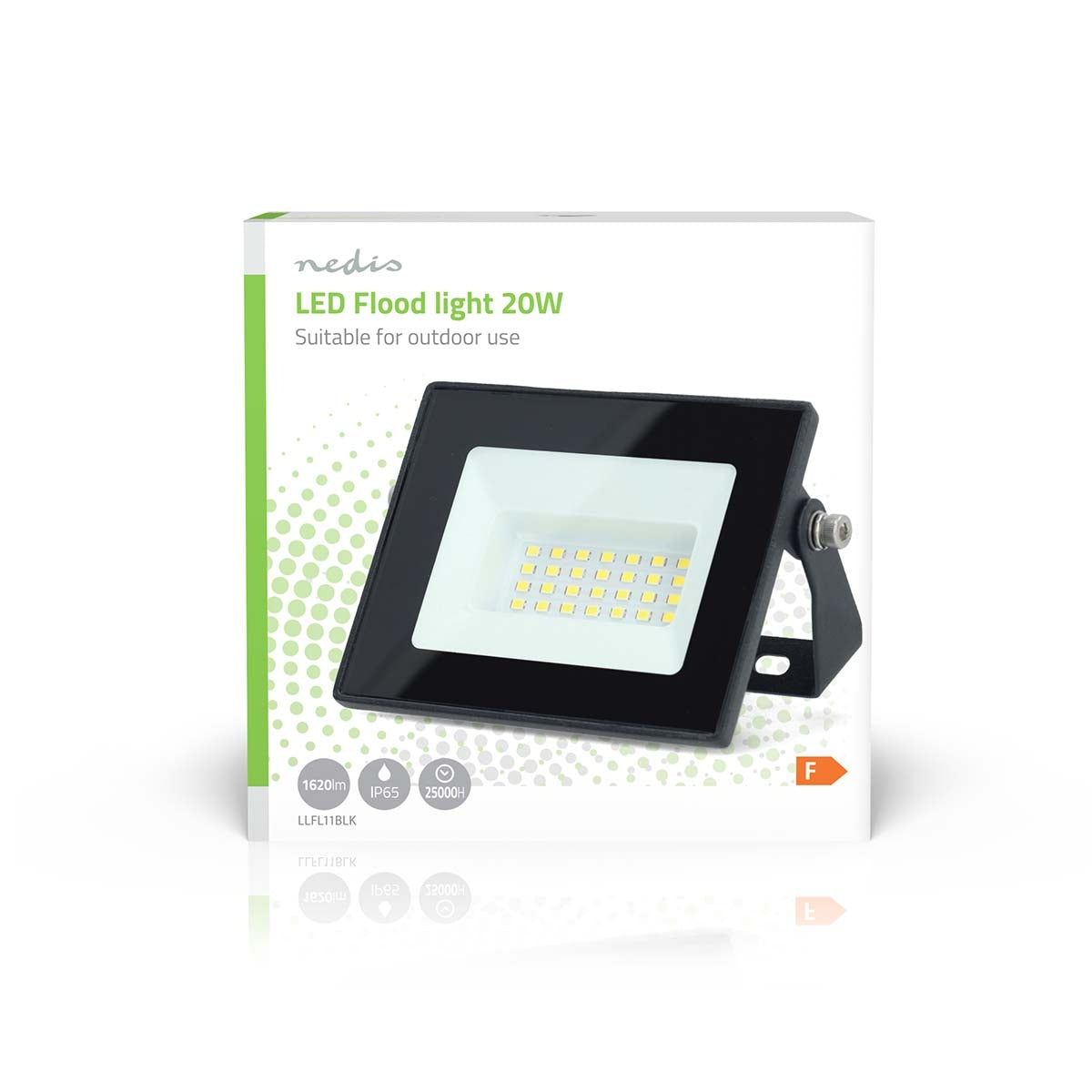 LED Floodlight, 20W, 1620 lm, IP44, 4000K