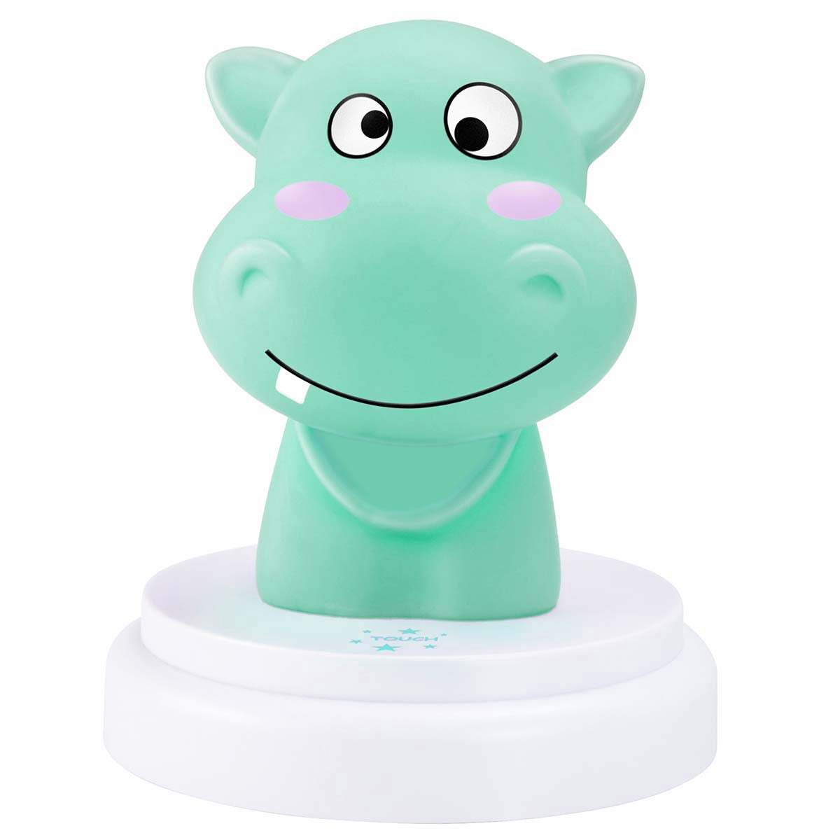 LED Hippo Night Light, Blue, Auto-Off, Battery Operated